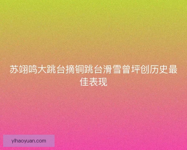 苏翊鸣大跳台摘铜跳台滑雪曾坪创历史最佳表现